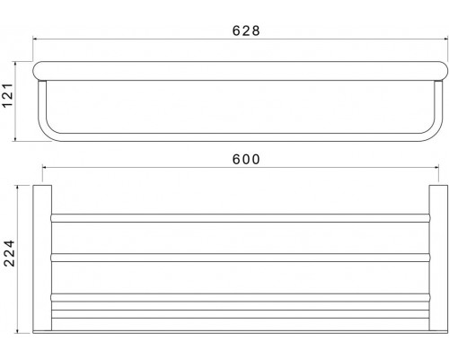 AQ4415CR ЛИРА полка для полотенец AQ4415CR