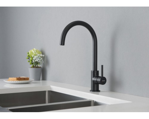 AQ1382MB ЕВРОПА смеситель для кухни, матовый черный AQ1382MB