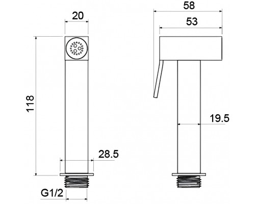 AQ2058MB гигиенический ручной душ, матовый черный AQ2058MB