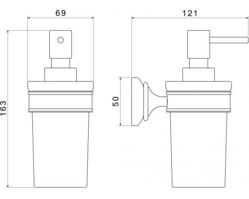AQ4505MB КЛАССИК дозатор, матовый черный AQ4505MB