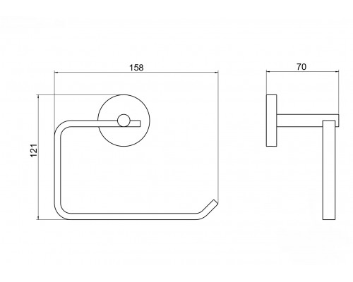 AQ4608MB БЕТТА бумагодержатель квадратный, матовый черный AQ4608MB