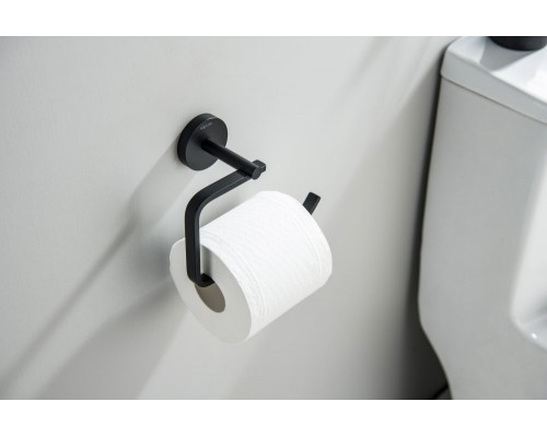 AQ4608MB БЕТТА бумагодержатель квадратный, матовый черный AQ4608MB