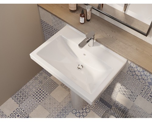 131153S0011B0 Умывальник Визит-55 с переливом белый (требуются кронштейны 1.8937.0.S99.980.5) 400х550 1.3115.3.S00.11B.0