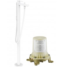 76445700S Set HG Finoris напольный смеситель для ванны (76445700+10452180), матовый белый 76445700S