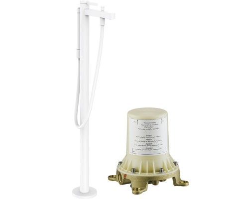 76445700S Set HG Finoris напольный смеситель для ванны (76445700+10452180), матовый белый 76445700S