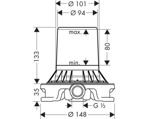 76445700S Set HG Finoris напольный смеситель для ванны (76445700+10452180), матовый белый 76445700S