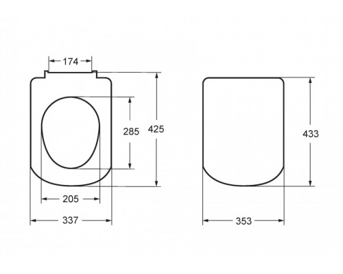 ZRU9307682 THE GAP сиденье с крышкой для унитаза тонкое с механизмоммягкое закрывание белый (аналог 801472001) ZRU9307682