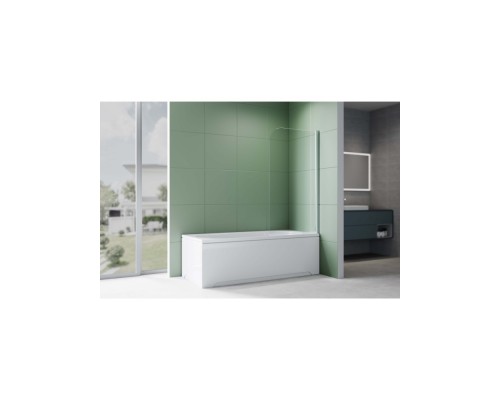 AQ.BSRC.080.1CH Шторка на ванну, одноэлементная, поворотная 800X1500 профиль хром, стекло прозрачное 6мм, угол круглый AQ.BSRC.080.1CH