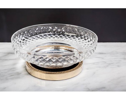 Boheme Murano Cristal Мыльница круглая настольная, цвет: золото 10205 Boheme Murano Cristal Мыльница круглая настольная, цвет: золото 10205