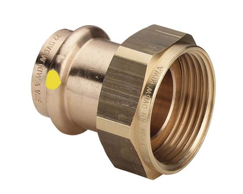 Муфта пресс-В 35х1'1/4 с накидной гайкой плоская прокладка бронза Profipress G SC-Contur