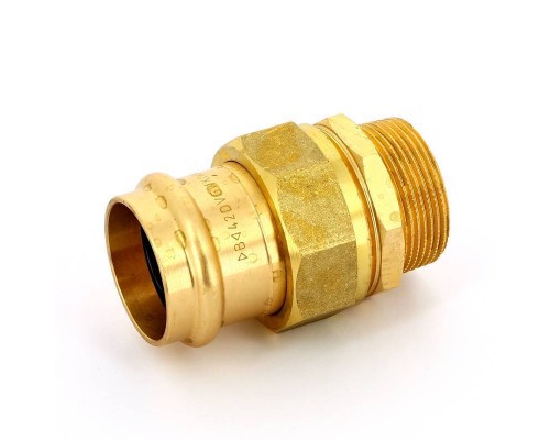 Муфта пресс-Н IBP 42 х 1 1/2" с разъемным соединением бронза Муфта пресс-Н IBP 42 х 1 1/2" с разъемным соединением бронза