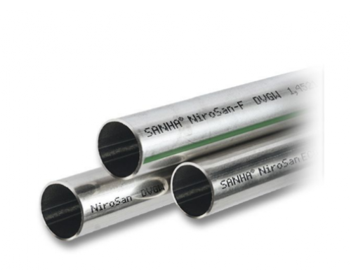 Труба в штангах, Sanha, NiroPress AISI 316L, труба в штангах 6м, ø76х2,0 мм, нержавеющая сталь 1.4404, 9000.3