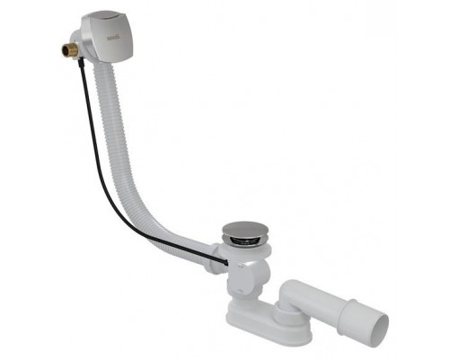 Сточный комплект с заполнением переливом хром (квадратный) 800мм X01504