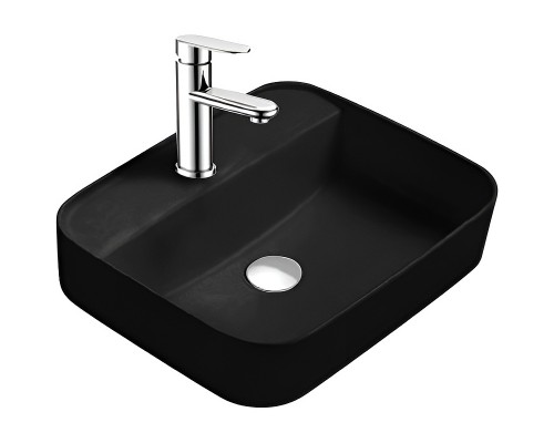 AQ5506-MB ВЕГА раковина 500395140 для установки на столешницу, матовый черный AQ5506-MB