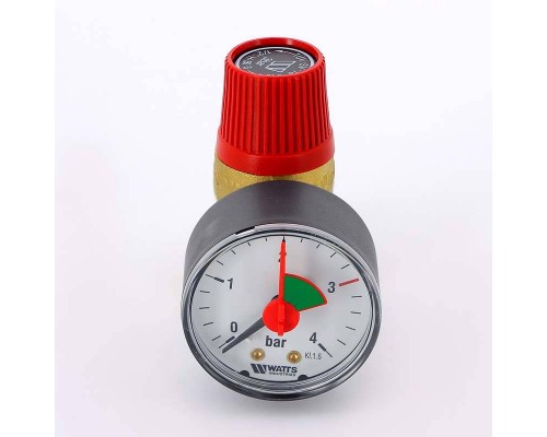 Клапан предохранительный ВВ SVM с манометром WATTS Ind 1/2"х3/4" 3 бар