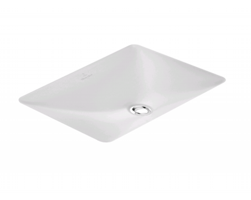 Раковина, Villeroy&Boch, Loop&Friends, шгв 450-280-185, отверстия для смесителя-отсутствуют, цвет-альпийский белый