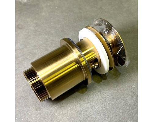 Донный клапан 1-1/4", 80мм с переливом, Золото