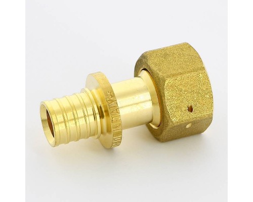 Муфта аксиальная-В Uni-Fitt 16 x 1/2" с накидной гайкой плоской прокладкой Муфта аксиальная-В Uni-Fitt 16 x 1/2" с накидной гайкой плоской прокладкой
