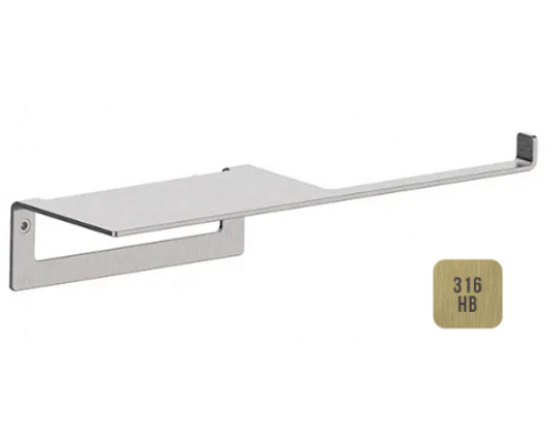 Бумагодержатель, Almar, 316 Stainless Steel, ш 282, с полочкой, цвет-High Brass Brushed PVD AISI 316