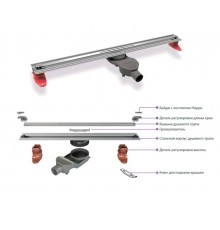 Линейный душевой трап, Huppe, llusion, д 1000, цвет-серебро матовое (ст.арт.Illusion L.100 matt)