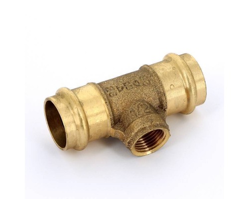 Тройник пресс-В IBP 28 х 1/2" х 28 бронза Тройник пресс-В IBP 28 х 1/2" х 28 бронза