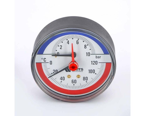 Термоманометр аксиальный F+R818 WATTS Ind 10 бар 120°C 1/2"