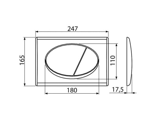 Кнопка смыва Alcaplast M72, пластик, матовый xром