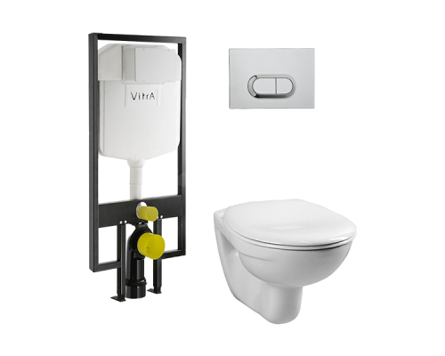 НЕ ДОСТУПЕН ДЛЯ ЗАКАЗА Унитаз инсталляция, Vitra, Normus, подвесной, шгв 355-525-350, цвет-белый/хром