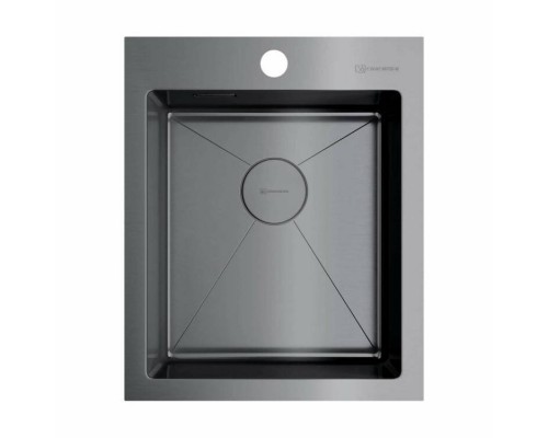 Мойка, OMOIKIRI, Akisame, шгв 410-510-200, отверстия для смесителя-1, цвет-вороненая сталь