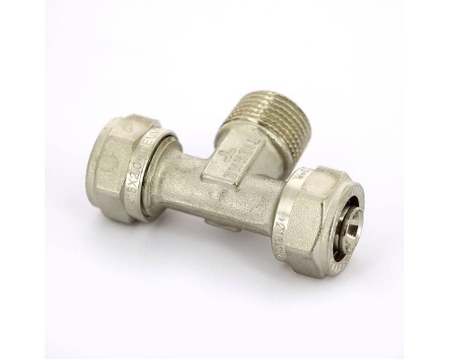 Тройник обжим-Н никелированный TIEMME 16х1/2"х16