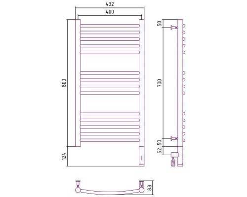 Сунержа Богема 3.0 Полотенцесушитель электрический 40x80h, прав., цвет: состар. латунь 051-5803-8040 Сунержа Богема 3.0 Полотенцесушитель электрический 40x80h, прав., цвет: состар. латунь 051-5803-8040