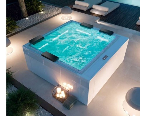 Минибассейн, Treesse, Phantom PR1, шгв 2350-2350-980, с панелью VTR, хромотерапия форсунок сверху и снизу, цвет-белый (арт. V322M I арт B22)