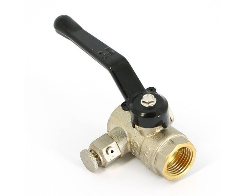 Кран Pride LD ВВ 1/2" с дренажным вентилем (заглушка 1/4") ручка