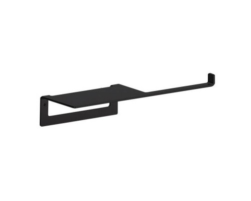 Бумагодержатель, Almar, Showers Accessories, ш 282, с полочкой, цвет-черный матовый
