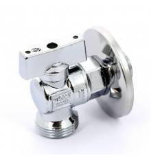 Кран шаровой Miami Bugatti НН 1/2"x3/4" для подключения бачков c розеткой 1/2" из нержавеющей стали
