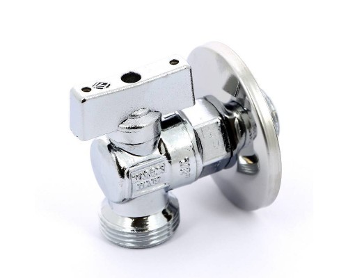 Кран шаровой Miami Bugatti НН 1/2"x3/4" для подключения бачков c розеткой 1/2" из нержавеющей стали