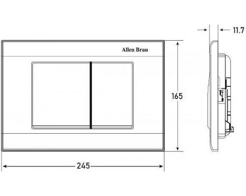 Allen Brau Liberty Клавиша смыва 24,5x1,1x16,5h см, цвет: серебро 9.20002.MG