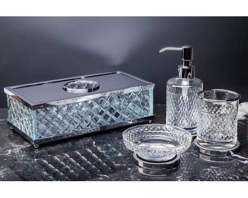 Boheme Murano Cristal Мыльница круглая настольная, цвет: хром 10204