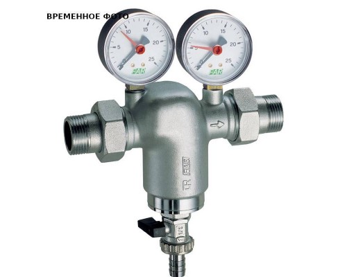 Фильтр хром., 3/4" ВР-ВР, с манометр., 100мкм, Max: 95 °C, 25 бар