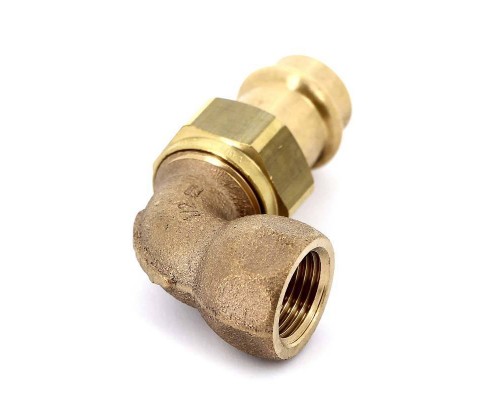 Угол пресс-В разъёмное соединение, плоская прокладка, бронза Sanpress SC-Contur VIEGA 18x1/2"