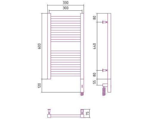 Сунержа Модус 3.0 Полотенцесушитель электрический 30x60h, прав., цвет: мат. черный 31-5701-6030 Сунержа Модус 3.0 Полотенцесушитель электрический 30x60h, прав., цвет: мат. черный 31-5701-6030
