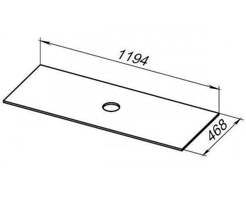 Allen Brau Fantasy Столешница 121x46,8x1h см, цвет: белый 1.11011.M