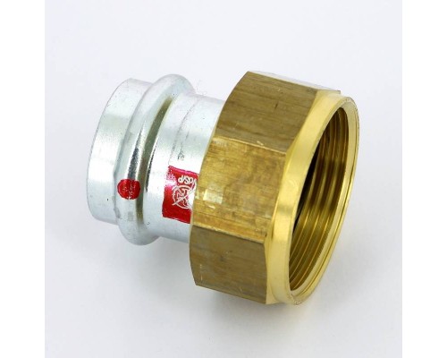 Муфта пресс-В с накидной гайкой и плоской прокладкой оцинкованная сталь Prestabo VIEGA 28х1"1/4