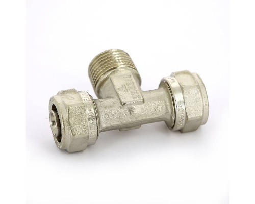Тройник обжим-Н никелированный TIEMME 16х1/2"х16