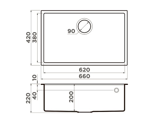 Omoikiri Tedori 66-U-SA Кухонная мойка Tetogranit 66x42 см, цвет: бежевый 4993974