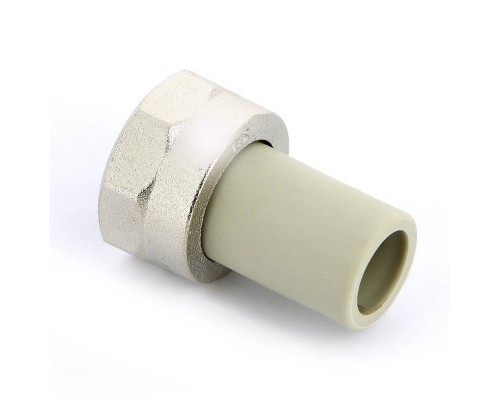Муфта сварка-В с накидной гайкой FV-PLAST 20х3/4" с накидной гайкой цельный PPR корпус Муфта сварка-В с накидной гайкой FV-PLAST 20х3/4" с накидной гайкой цельный PPR корпус