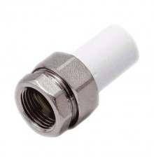 Муфта PP-R бел комб разъем Дн20х1/2" нр пайка/вн/р РосТурПласт 14281