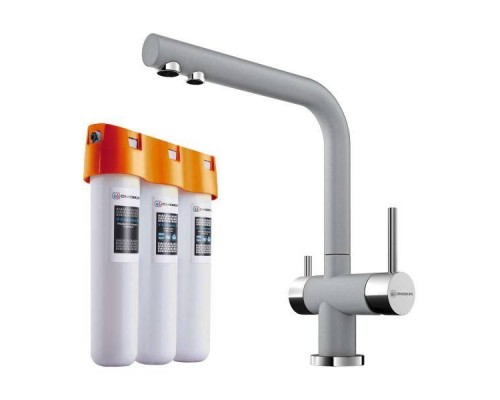 Omoikiri Nagano-GR   Pure Drop Lite Смеситель для кухни   фильтр, цвет: Leningrad Grey 4219.8028