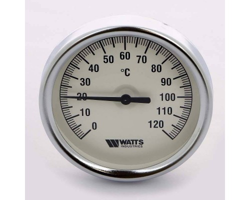Термометр биметаллический F+R801 WATTS Ind 80мм 120°C гильза 50мм