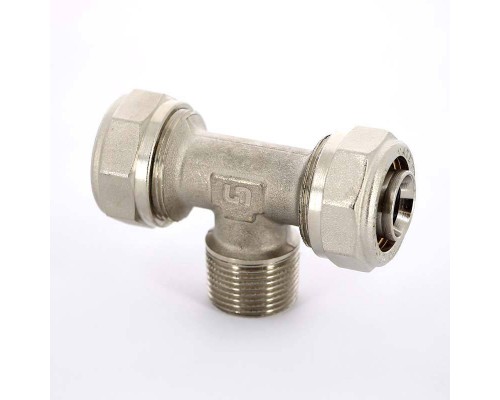 Тройник обжим-Н никелированный TIEMME 16х1/2"х16